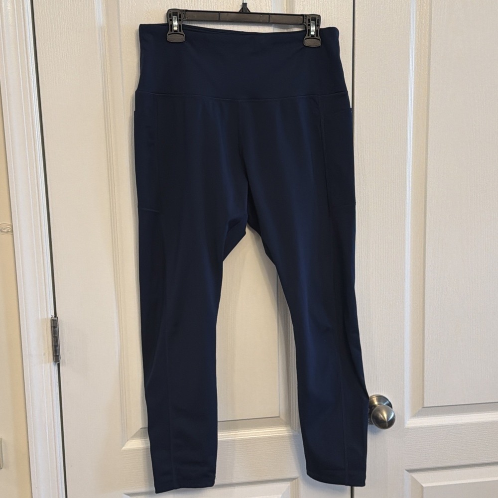 Vogo Athletica Women's Size XL Fleece Lined Navy Blue Yoga Pants Stretch